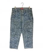 SUPREMEシュプリーム）の古着「SCRIPT JACQUARD DOUBLE KNEE PAINTER PANT」｜ブルー