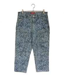 SUPREME（シュプリーム）の古着「SCRIPT JACQUARD DOUBLE KNEE PAINTER PANT」｜ブルー