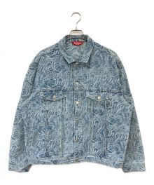 SUPREME（シュプリーム）の古着「Script Jacquard Denim Trucker Jacket」｜ブルー