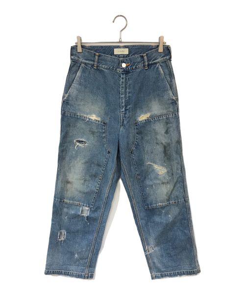 jieda（ジエダ）Jieda (ジエダ) VINTAGE DAMAGE DENIM PAINTER PANTS インディゴ サイズ:1の古着・服飾アイテム