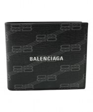 BALENCIAGA (バレンシアガ) SIGNATURE SQUARE FOLDED WALLET ブラック