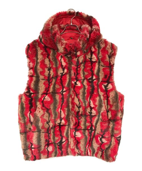 SUPREME（シュプリーム）Supreme (シュプリーム) Faux Fur Hooded Vest レッド サイズ:XLの古着・服飾アイテム