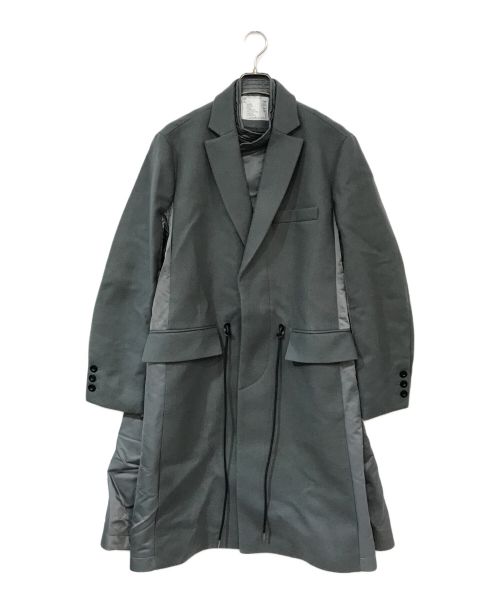 sacai（サカイ）sacai (サカイ) Wool Melton Coat グレー サイズ:2の古着・服飾アイテム