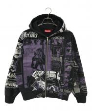 Supreme (シュプリーム) Collage Zip Up Hooded Sweatshirt パープル サイズ:S