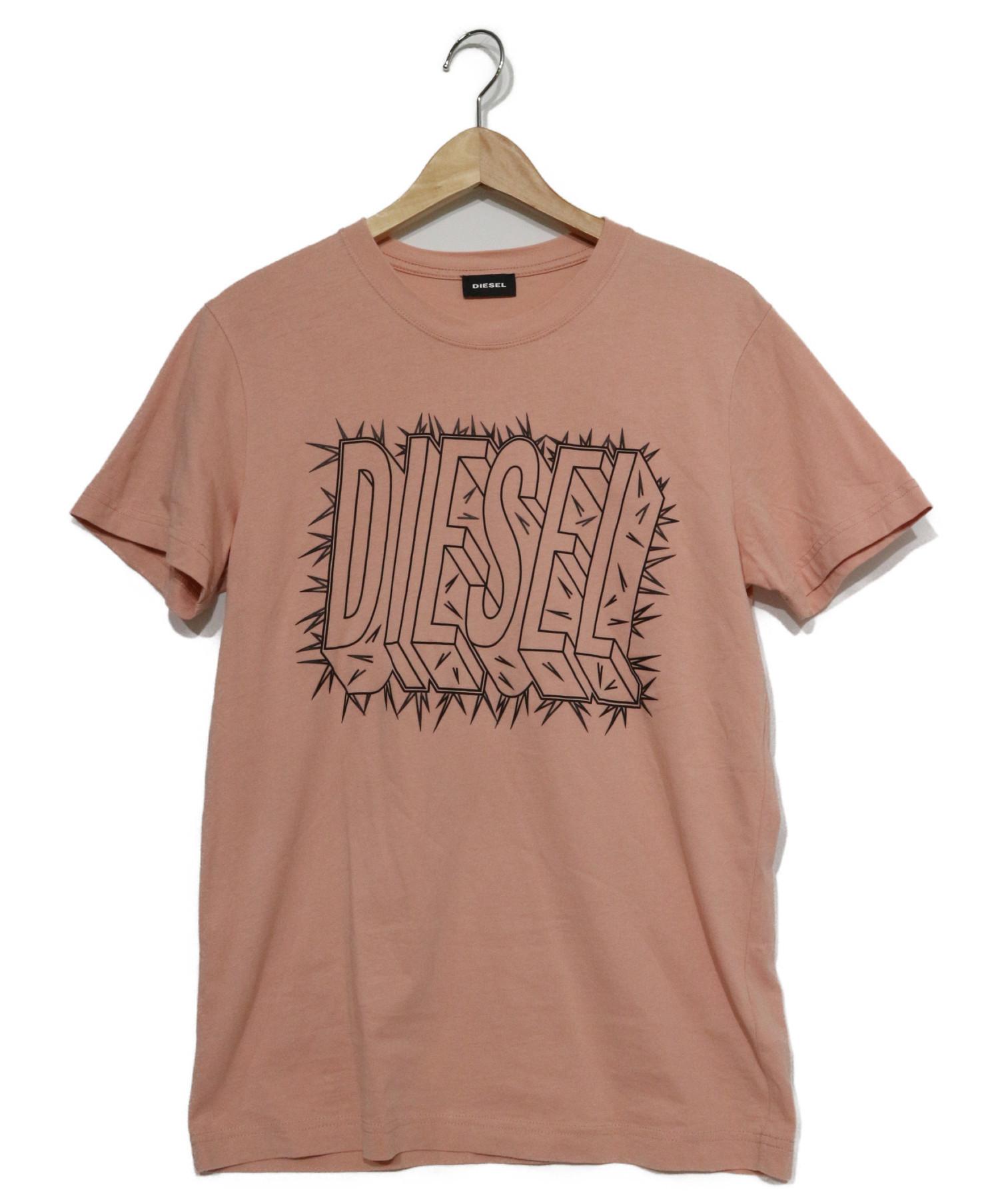 中古 古着通販 Diesel ディーゼル プリントtシャツ ピンク サイズ