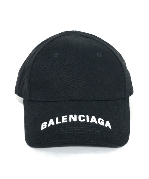 BALENCIAGA（バレンシアガ）BALENCIAGA (バレンシアガ) HAT LOGO VISOR CAP ブラック サイズ:Lの古着・服飾アイテム