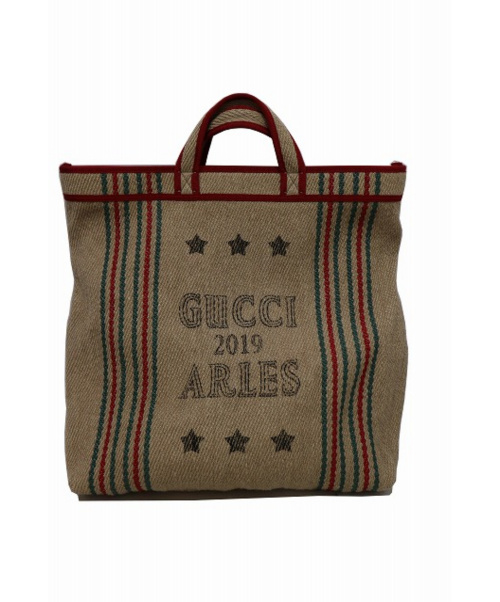 中古 古着通販 Gucci グッチ ジュートトートバッグ ナチュラル レッド 5981 ブランド 古着通販 トレファク公式 Trefac Fashion