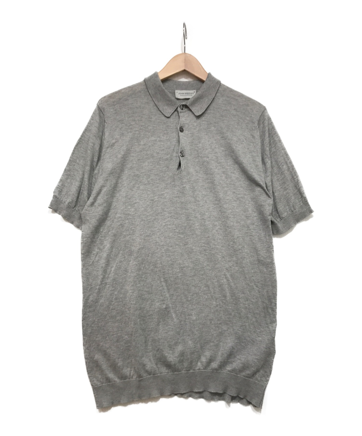 JOHN SMEDLEY ジョンスメドレー 30G コットン ポロシャツ グレー+