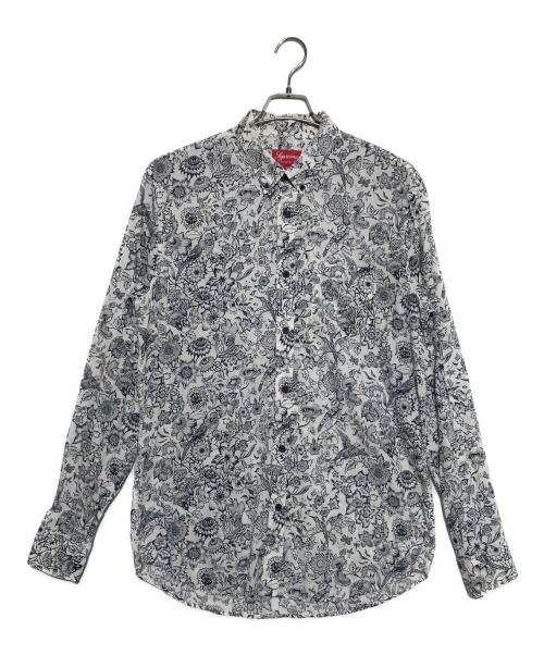 SUPREME（シュプリーム）Supreme (シュプリーム) All Over Print BD Shirt ホワイト×ネイビー サイズ:Lの古着・服飾アイテム