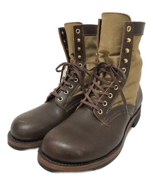 LONE WOLF BOOTS（ローンウルフブーツ）LONE WOLF BOOTS (ローンウルフブーツ) ロガーブーツ ブラウン×ベージュ サイズ:9 1/2の古着・服飾アイテム