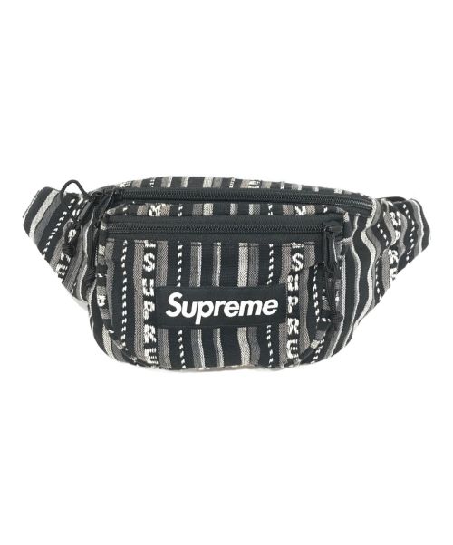 SUPREME（シュプリーム）SUPREME (シュプリーム) Woven Stripe Waist Bag グレーの古着・服飾アイテム