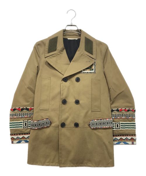 VALENTINO（ヴァレンティノ）VALENTINO (ヴァレンティノ) ビーズ装飾ピーコート カーキ サイズ:44の古着・服飾アイテム