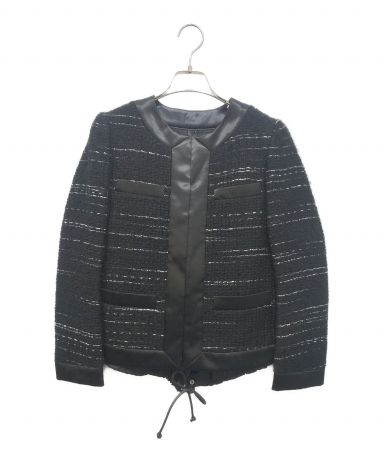 【中古・古着通販】sacai (サカイ) ノーカラーツイードジャケット