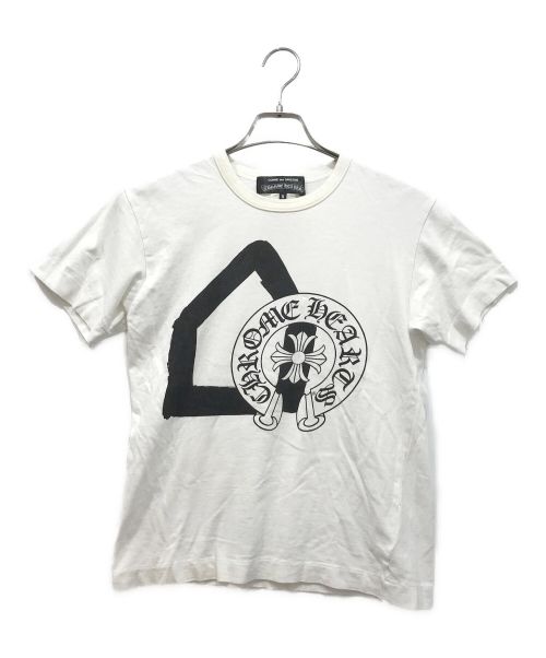 CHROME HEARTS（クロムハーツ）CHROME HEARTS (クロムハーツ) COMME des GARCONS (コムデギャルソン) プリントTシャツ ホワイト サイズ:Sの古着・服飾アイテム