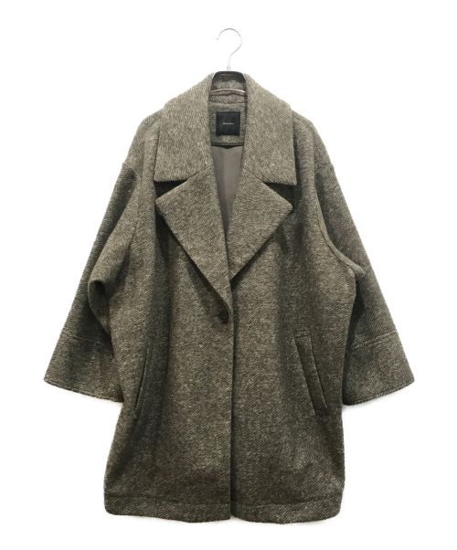 Spick and Span（スピックアンドスパン）Spick and Span (スピックアンドスパン) Wスライバーヘリンボーンミドルコート ブラウン サイズ:38の古着・服飾アイテム