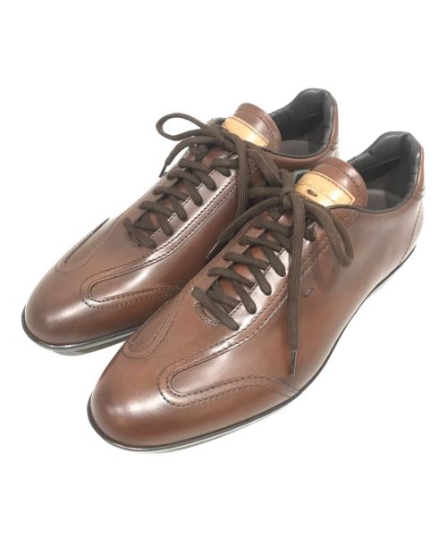 Santoni（サントーニ）Santoni (サントーニ) レザースニーカー ブラウン サイズ:7 1/2の古着・服飾アイテム