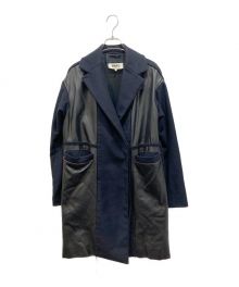 MM6 Maison Margiela（エムエムシックス メゾンマルジェラ）の古着「異素材切替ロングコート」｜ブラック