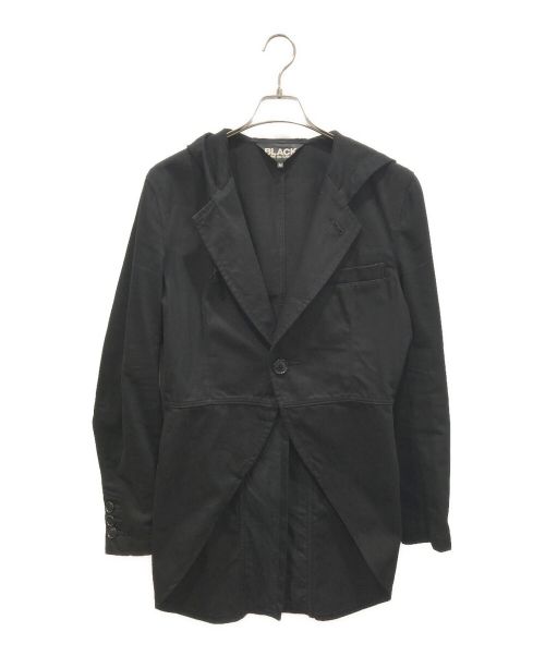 BLACK COMME des GARCONS（ブラック コムデギャルソン）BLACK COMME des GARCONS (ブラック コムデギャルソン) 燕尾フーデッドジャケット ブラック サイズ:Mの古着・服飾アイテム