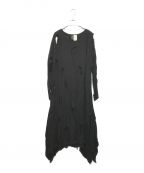 LIMI feuリミフゥ）の古着「ホールツイルレイヤードドレス」｜ブラック