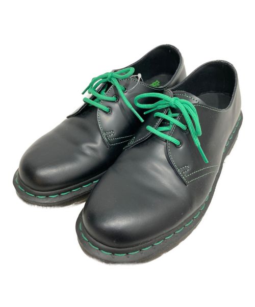 Dr.Martens（ドクターマーチン）Dr.Martens (ドクターマーチン) 3ホールシューズ ブラック×グリーン サイズ:UK8の古着・服飾アイテム