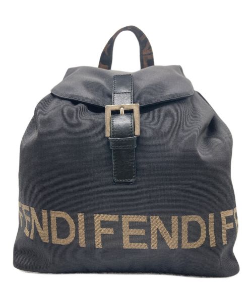 FENDI（フェンディ）FENDI (フェンディ) ROMA-1925-NYLON-LEATHER-BACK-PACK-POUCH-BLACK ブラックの古着・服飾アイテム