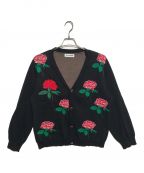 TTT MSWティー）の古着「Rose Jacquard Knit Cardigan」｜ブラック