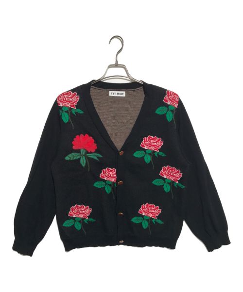 TTT MSW（ティー）TTT MSW (ティー) Rose Jacquard Knit Cardigan ブラック サイズ:Mの古着・服飾アイテム