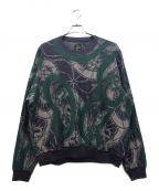 Needlesニードルズ）の古着「Crew Sweat Shirt - Papillon Pile Jq」｜パープル×グリーン