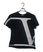 VALENTINOヴァレンティノ）の古着「VロゴプリントTシャツ」｜ブラック