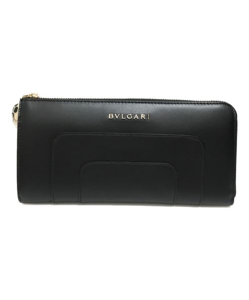 BVLGARI（ブルガリ）BVLGARI (ブルガリ) L字ジップ長財布 ブラックの古着・服飾アイテム