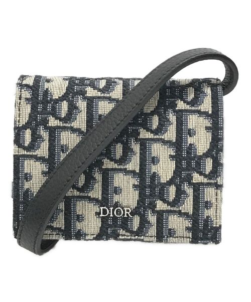 Dior（ディオール）Dior (ディオール) Nano Pouch OBLIQUE ネイビーの古着・服飾アイテム