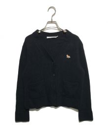 maison kitsune（メゾンキツネ）の古着「フィックスパッチニットカーディガン」｜ブラック