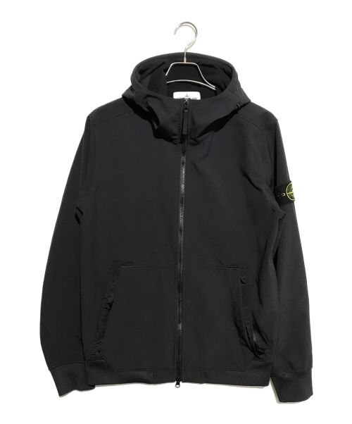 STONE ISLAND（ストーンアイランド）STONE ISLAND (ストーンアイランド) ポリエステルストレッチボンディングジャージフーデッドブルゾン ブラック サイズ:Mの古着・服飾アイテム