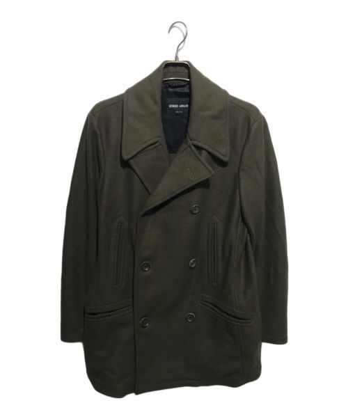 GIORGIO ARMANI（ジョルジョアルマーニ）GIORGIO ARMANI (ジョルジョアルマーニ) Pコート グリーン サイズ:52の古着・服飾アイテム