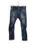 DSQUARED2（ディースクエアード）の古着「DARK RIPPED BLUE WASH TIDY BIKER JEANS」｜インディゴ