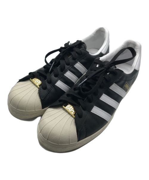 adidas（アディダス）adidas (アディダス) A BATHING APE (アベイシングエイプ) スーパースター 80S BAPE ブラック×ホワイト サイズ:27㎝の古着・服飾アイテム