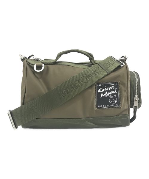 maison kitsune（メゾンキツネ）MAISON KITSUNE (メゾンキツネ) MEDIUM DUFFLE BAG オリーブの古着・服飾アイテム