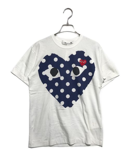 PLAY COMME des GARCONS（プレイ コムデギャルソン）PLAY COMME des GARCONS (プレイ コムデギャルソン) ポルカドットカットソー ホワイト サイズ:S 未使用品の古着・服飾アイテム