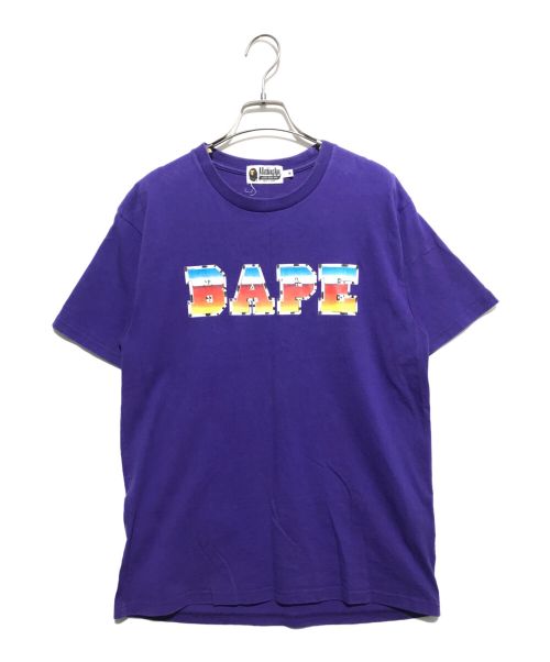 A BATHING APE（アベイシングエイプ）A BATHING APE (アベイシングエイプ) フロントロゴカットソー パープル サイズ:Sの古着・服飾アイテム