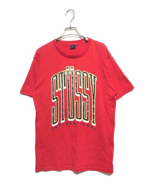 stussy（ステューシー）stussy (ステューシー) プリントカットソー レッド サイズ:Mの古着・服飾アイテム