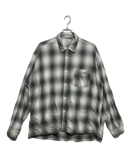 CAHLUMN（カウラム）CAHLUMN (カウラム) Magazine Pocket Open Collar Shirt グリーン サイズ:Mの古着・服飾アイテム