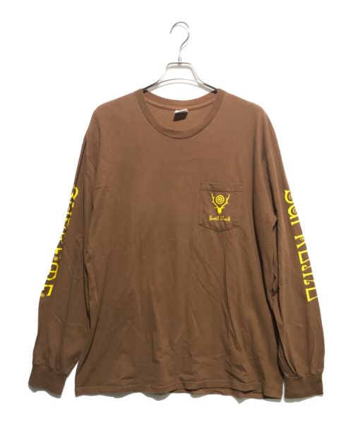 SUPREME（シュプリーム）SUPREME (シュプリーム) South2 West8 (サウスツー ウエストエイト) L/S Pocket Tee ブラウン サイズ:XLの古着・服飾アイテム