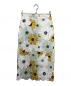 Kate Spadeケイトスペード）の古着「Flora Garden Applique Skirt」｜グリーン