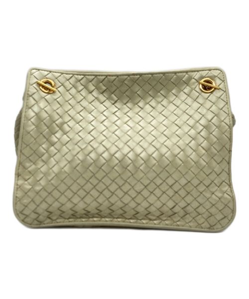 BOTTEGA VENETA（ボッテガベネタ）BOTTEGA VENETA (ボッテガベネタ) イントレチャートショルダーバッグ ベージュの古着・服飾アイテム