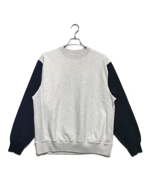 blurhms ROOTSTOCK（ブラームスルーツストック）blurhms ROOTSTOCK (ブラームスルーツストック) Soft&hard sweat crew-neck グレー×ブラック サイズ:2の古着・服飾アイテム