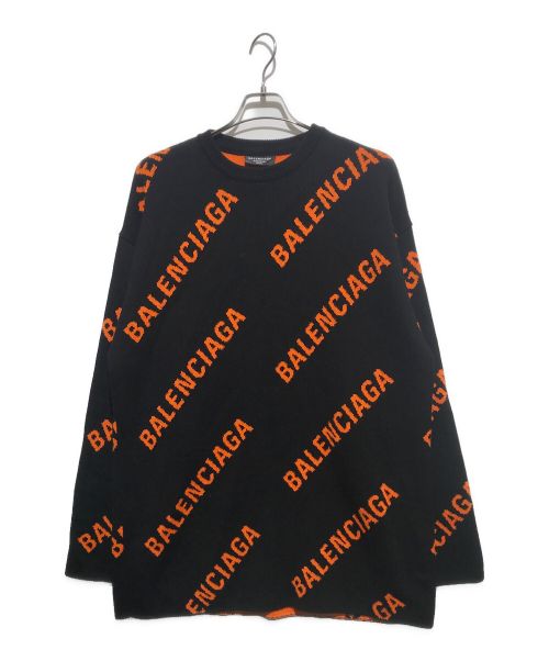 BALENCIAGA（バレンシアガ）BALENCIAGA (バレンシアガ) ALLOVER LOGO Knit ブラック サイズ:Ｍの古着・服飾アイテム