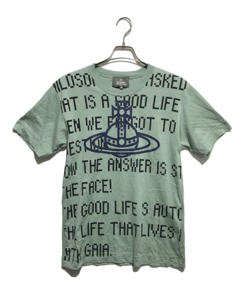 Vivienne Westwood man（ヴィヴィアン ウェストウッド マン）Vivienne Westwood man (ヴィヴィアン ウェストウッド マン) 'GAIA with LINE ORB' リラックス Tシャツ グリーン サイズ:44の古着・服飾アイテム