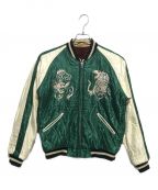 東洋エンタープライズトウヨウエンタープライズ）の古着「Mid 1950s Style Velveteen Souvenir Jacket “ROARING TIGER” × “WHITE EAGLE”」｜ブラウン×グリーン