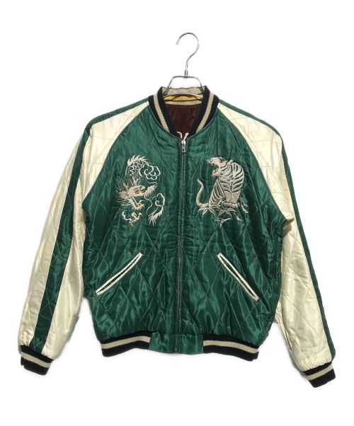 東洋エンタープライズ（トウヨウエンタープライズ）東洋エンタープライズ (トウヨウエンタープライズ) Mid 1950s Style Velveteen Souvenir Jacket “ROARING TIGER” × “WHITE EAGLE” ブラウン×グリーン サイズ:Mの古着・服飾アイテム