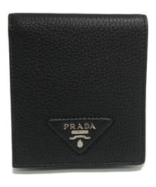 PRADA（プラダ）の古着「ヴィッテロダイノ 2つ折り財布」｜ブラック